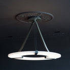 Alabaster Halo Pendant Light – Black & White LED Chandelier - ∅ 23.6″ x H 19.7″Warm LightBlack&WhiteBlushlighting
