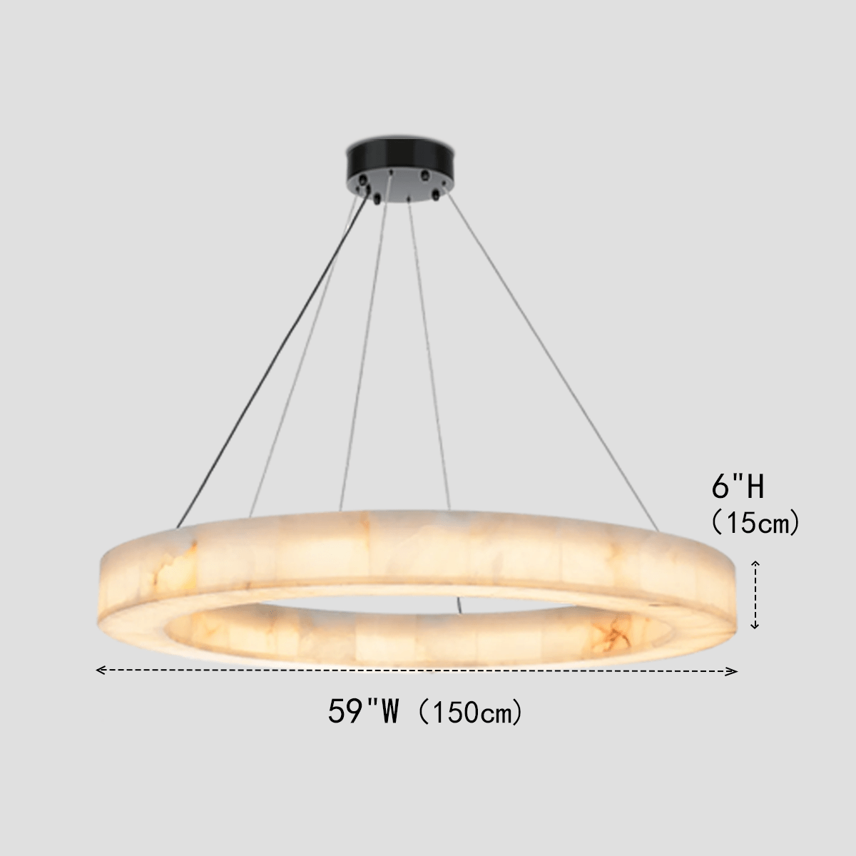 Alabaster Halo Ring Chandelier - 32"WBlushlighting
