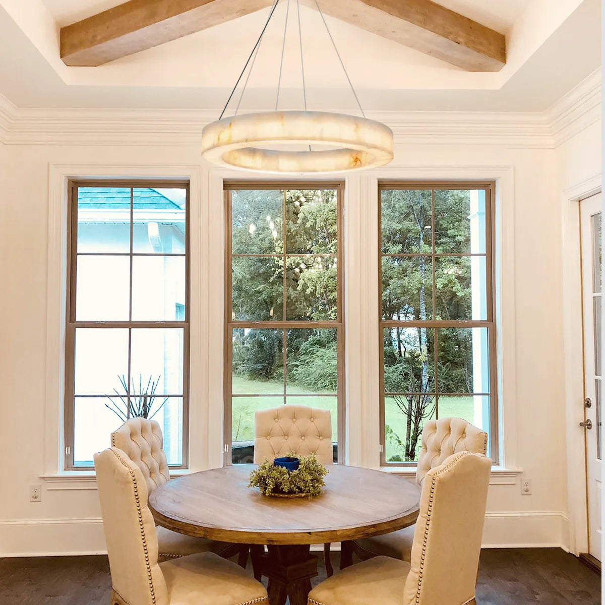 Alabaster Halo Ring Chandelier-chandeliers for dining room,chandeliers for stairways,chandeliers for foyer,chandeliers for bedrooms,chandeliers for kitchen,chandeliers for living room-Blushlighting