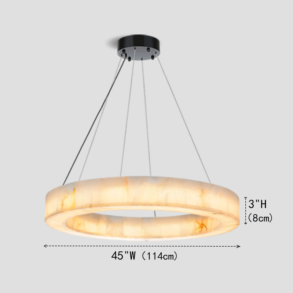 Alabaster Halo Ring Chandelier-chandeliers for dining room,chandeliers for stairways,chandeliers for foyer,chandeliers for bedrooms,chandeliers for kitchen,chandeliers for living room-Blushlighting