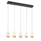 Alabaster Linear LED Chandelier - Matte Black5 LightBlushlighting