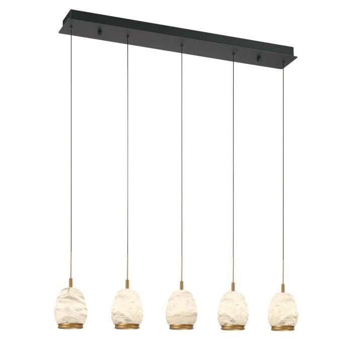 Alabaster Linear LED Chandelier - Matte Black5 LightBlushlighting