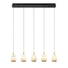 Alabaster Linear LED Chandelier - Matte Black5 LightBlushlighting