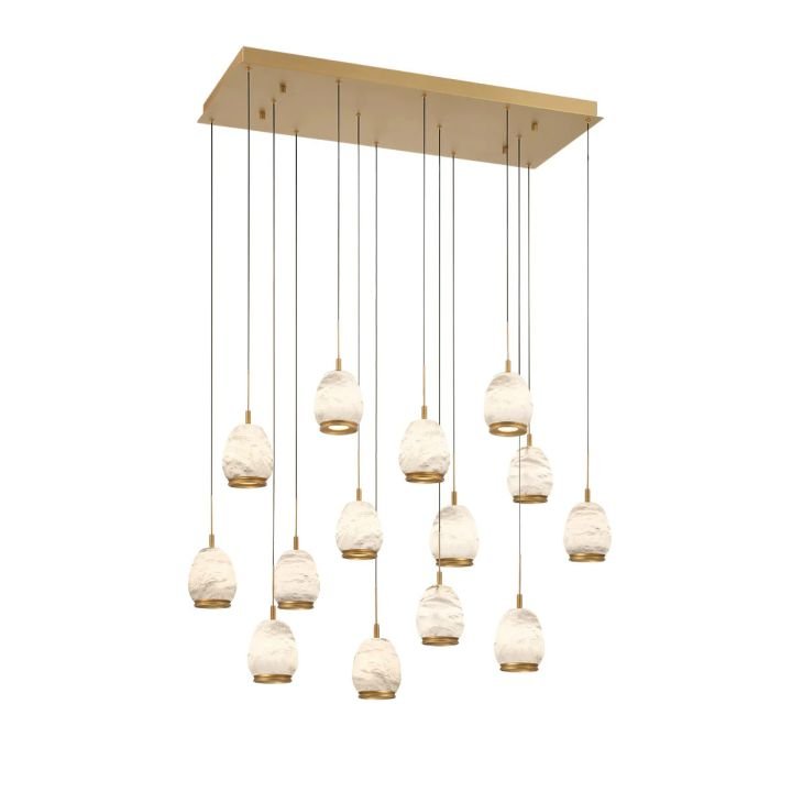 Alabaster Linear LED Chandelier - Matte Black5 LightBlushlighting
