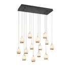 Alabaster Linear LED Chandelier - Matte Black14 LightBlushlighting