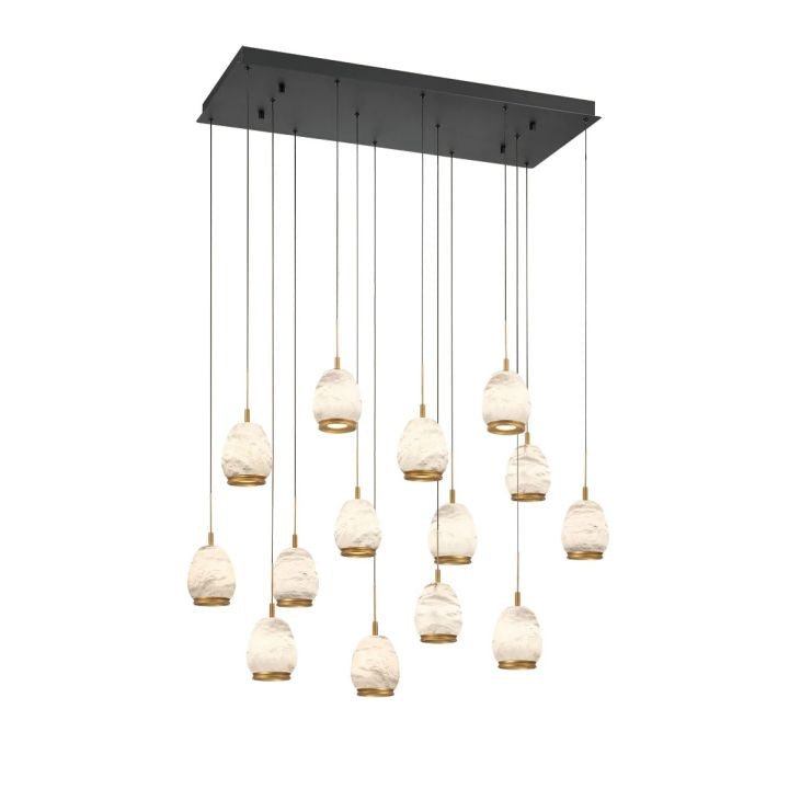 Alabaster Linear LED Chandelier - Matte Black14 LightBlushlighting