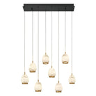 Alabaster Linear LED Chandelier - Matte Black8 LightBlushlighting