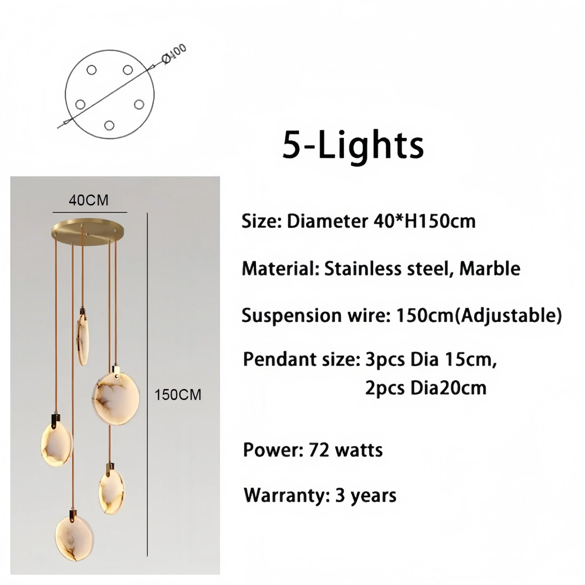 Alabaster Long Staircase Chandelier 5 styles-NORMAL-Blushlighting