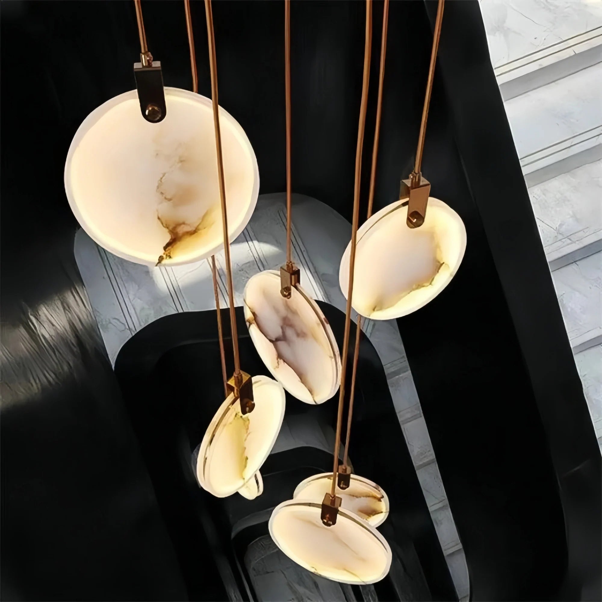 Alabaster Long Staircase Chandelier 5 styles-NORMAL-Blushlighting