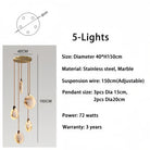 Alabaster Long Staircase Chandelier 5 styles - 15 LightsBlushlighting