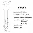 Alabaster Long Staircase Chandelier 5 styles - 15 LightsBlushlighting