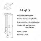 Alabaster Long Staircase Chandelier 5 styles - 15 LightsBlushlighting