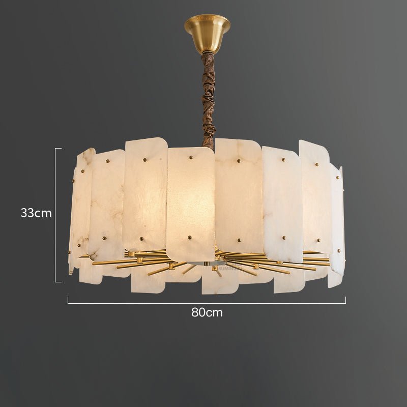 Alabaster Lorry Round Chandelier 20" 31" - D31"Blushlighting
