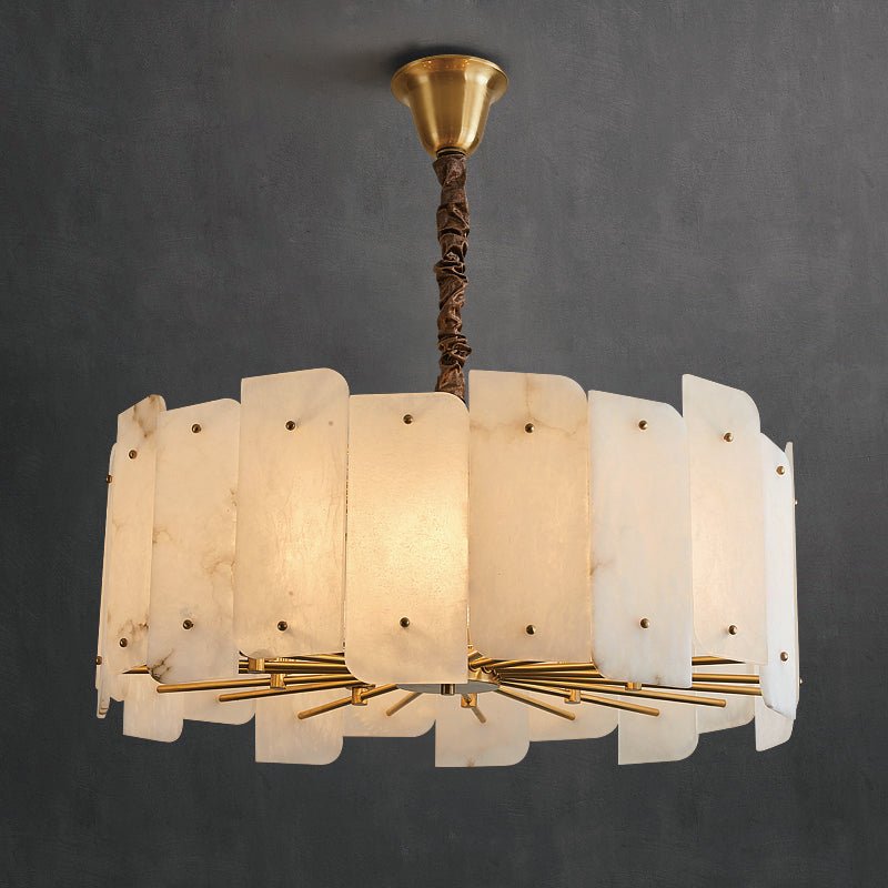 Alabaster Lorry Round Chandelier 20" 31" - D20"Blushlighting