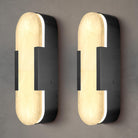 YIOSI Alabaster Matte Black Wall Sconce Set 2 13.8"