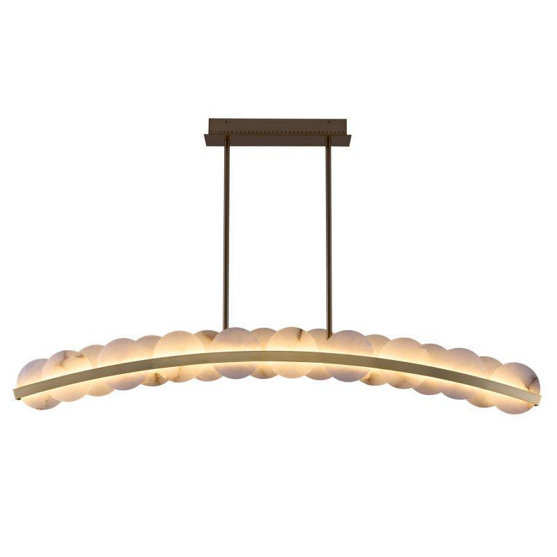 Alabaster Meridian 60 In LED Island Light-Pendant for living room,Pendant for kitchen,Pendant for bathrooms,Pendant for bedrooms,Pendant for foyer,Pendant for stairways,Pendant for dining room-Blushlighting