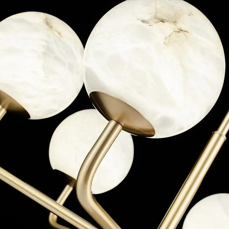 Alabaster Modern Global Dining Chandelier - 6 LightsBlushlighting