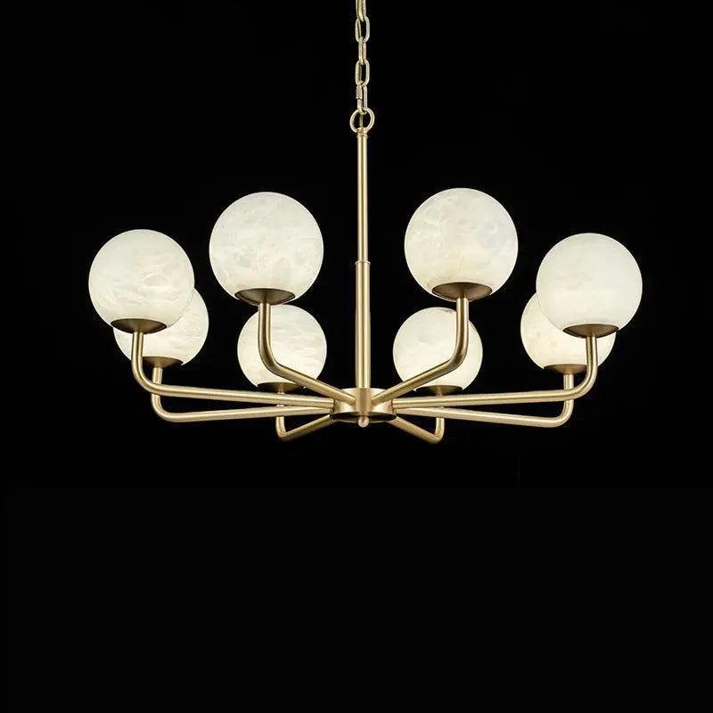 Alabaster Modern Global Dining Chandelier - 8 LightsBlushlighting