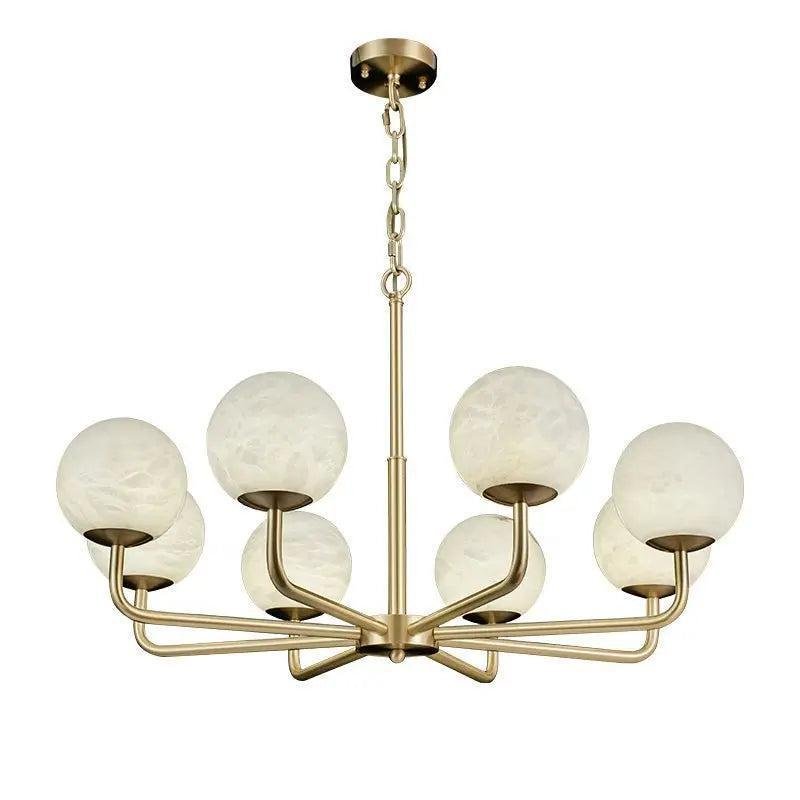 Alabaster Modern Global Dining Chandelier - 6 LightsBlushlighting