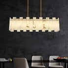 Alabaster Modern Rectangular Dining Room Chandeliers-Blushlighting