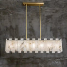 Alabaster Modern Rectangular Dining Room Chandeliers-Blushlighting