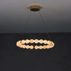Alabaster Orb Ring Chandelier - ∅ 23.6″ x H 2.4″Gold & WhiteWarm LightBlushlighting