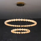 Alabaster Orb Ring Chandelier - 23.6″ + 39.4″Gold & WhiteWarm LightBlushlighting