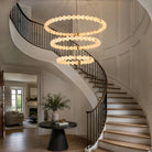 Alabaster Orb Ring Chandelier - 23.6″ + 31.5″ + 39.4″Gold & WhiteWarm LightBlushlighting