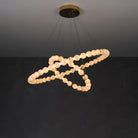 Alabaster Orb Ring Chandelier - ∅ 23.6″ x H 2.4″Gold & WhiteWarm LightBlushlighting