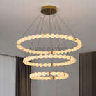 Alabaster Orb Ring Chandelier - ∅ 23.6″ x H 2.4″Gold & WhiteWarm LightBlushlighting