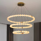 Alabaster Orb Ring Chandelier - ∅ 23.6″ x H 2.4″Gold & WhiteWarm LightBlushlighting