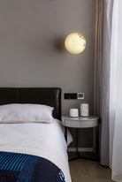 Alabaster Oval Ceiling Lamp - ∅ 7.9″ x H 3.9″Brass & WhiteWarm LightBlushlighting