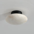 Alabaster Oval Ceiling Lamp - ∅ 7.9″ x H 3.9″Brass & WhiteWarm LightBlushlighting