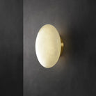 Alabaster Oval Ceiling Lamp - ∅ 7.9″ x H 3.9″Brass & WhiteWarm LightBlushlighting