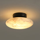 Alabaster Oval Ceiling Lamp - ∅ 7.9″ x H 3.9″Black & WhiteWarm LightBlushlighting