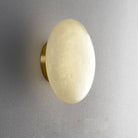 Alabaster Oval Ceiling Lamp - ∅ 7.9″ x H 3.9″Brass & WhiteWarm LightBlushlighting