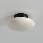 Alabaster Oval Ceiling Lamp - ∅ 7.9″ x H 3.9″Brass & WhiteWarm LightBlushlighting