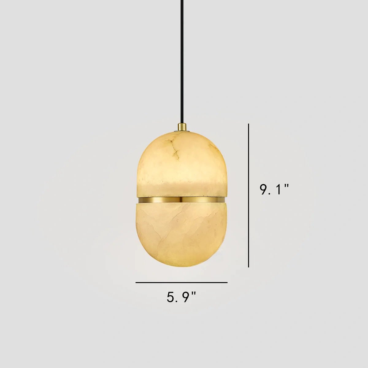 Alabaster Oval Pendant 5.9" D 7.1" D - Blushlighting