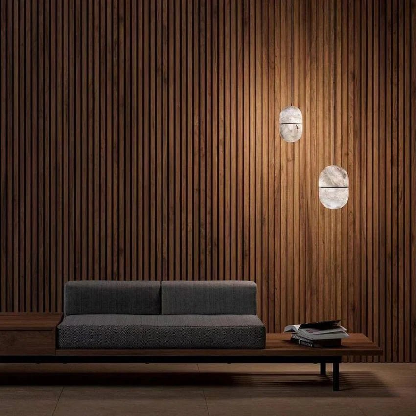 Alabaster Oval Pendant 5.9" D 7.1" D - Blushlighting