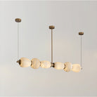 Alabaster Pebble Linear Chandelier-Chandelier-Blushlighting-L 53.1″ x W 5.5″ x H 59.1″-Gold & White-Warm Light-Blushlighting