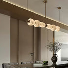 Alabaster Pebble Linear Chandelier-Chandelier-Blushlighting-Blushlighting
