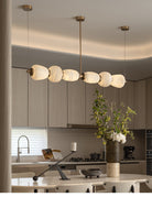 Alabaster Pebble Linear Chandelier-Chandelier-Blushlighting-Blushlighting