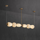 Alabaster Pebble Linear Chandelier - L 53.1″ x W 5.5″ x H 59.1″Gold & WhiteWarm LightBlushlighting