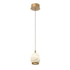 Alabaster Round LED Pendant - Antique Brass1 LightBlushlighting