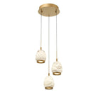 Alabaster Round LED Pendant - Antique Brass3 LightBlushlighting