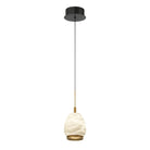 Alabaster Round LED Pendant - Matte Black1 LightBlushlighting