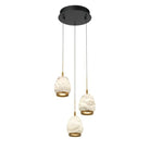 Alabaster Round LED Pendant - Matte Black3 LightBlushlighting