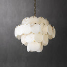 Alabaster Shell Brass Chandelier with 2/3/4/5/6 layer - 6 layers 43.3" x H 35.4" / Dia 110cm x H 90cmBrass & WhiteBlushlighting