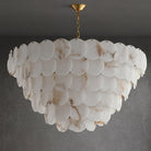 Alabaster Shell Brass Chandelier with 2/3/4/5/6 layer - 6 layers 43.3" x H 35.4" / Dia 110cm x H 90cmBrass & WhiteBlushlighting