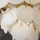Alabaster Shell Brass Chandelier with 2/3/4/5/6 layer - 6 layers 43.3" x H 35.4" / Dia 110cm x H 90cmBrass & WhiteBlushlighting